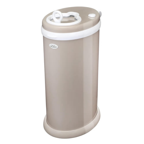 Ubbi Steel Odor Locking, No Special Bag Required Money Saving, Awards-Winning, Modern Design Registry Must-Have Diaper Pail, Taupe