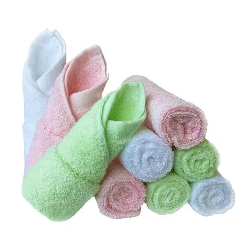 9 Pcs Baby Washcloths, 10''x10'' Absorbent Baby Wash Cloth for Newborn - Natural Soft Face Towels, Newborn Baby & Toddlers Burp Cloths, Wipes, Infants Essentials, Baby Registry as Shower