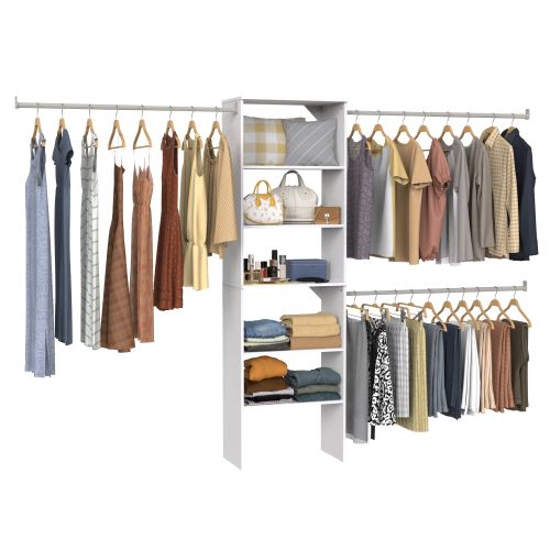 ClosetMaid BrightWood 5-ft to 10-ft W Tower system White Solid Shelving Wood Closet System