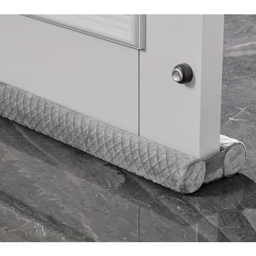 Premium Velvet Under Door Draft Stopper, 30'' to 36'' Adjustable Gap Filler, Double-Sided Windproof Seal, Easy Install to Block Noise, Cold Air, Light, Dust, and Drafts