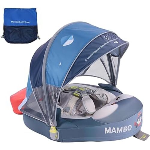 Mambobaby Non-Inflatable Baby Pool Float with Canopy, 3-24 Months