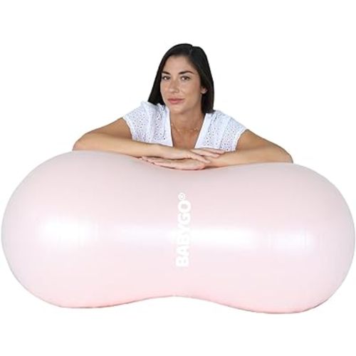 BABYGO® Peanut Ball for Labor Birth Pregnancy Exercise | Birthing Ball Maternity Labor Exercise Book & Foot Pump Included | Anti Burst