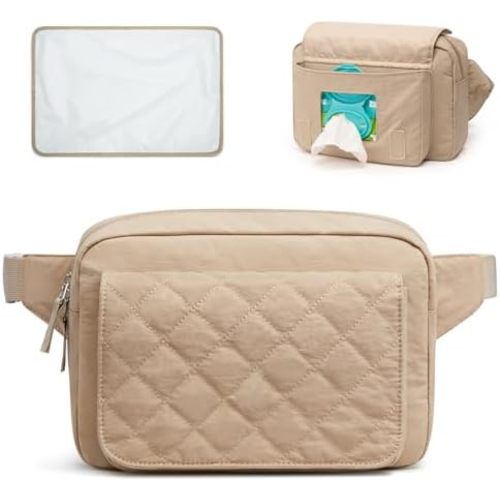G4Free Small Diaper Bag for Baby Girl and Boy, Mini Sling Diaper Bag Fanny Pack with Portable Changing Pad