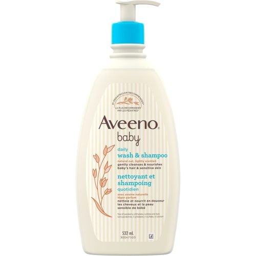 Aveeno Baby Daily Moisture Wash & Shampoo, Tear-Free, 18 fl. oz