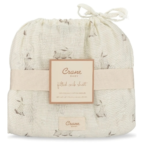 Avery Organic Cotton Fitted Bunny Crib Sheets | Crane Baby