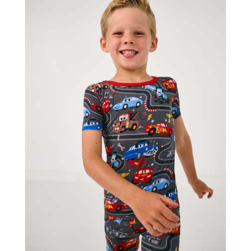 Disney & Pixar Piston Cup Two-Piece Short Sleeve & Shorts Pajama Set | Little Sleepies