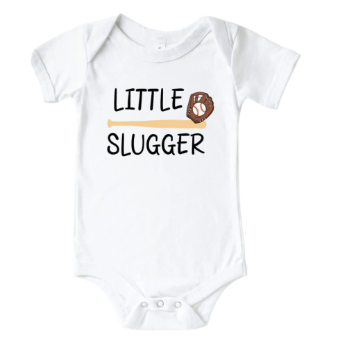 Little Slugger Graphic Bodysuit | White