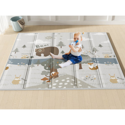 Uanlauo baby Play Mat, 59"x71" Foldable & Reversable Large Play Mat, 0.4" Thick Waterproof Foam Mat & Reviews | Wayfair