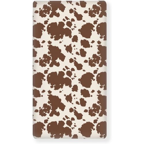 Cow Print Baby Crib Sheets for Boys Girls Cowhide Print Fitted Crib Sheet for Standard Crib and Toddler Mattress Animal Skin Baby Mattress Sheets Toddler Bed Sheet 52x28x8 in