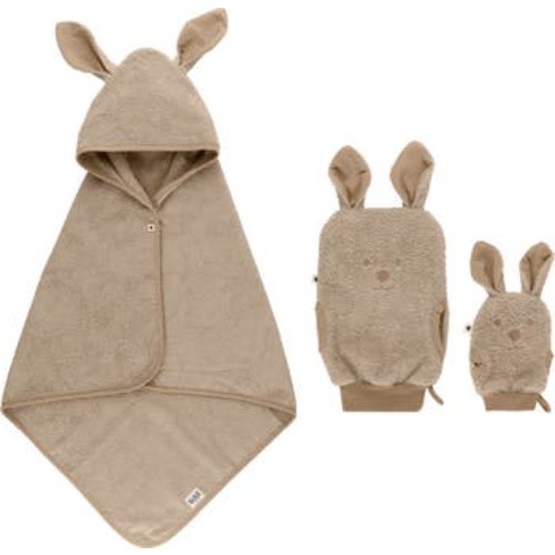 Kids' Kangaroo Hooded Towel & 2-Pack Washcloth Set