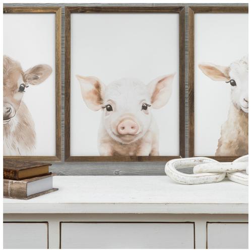 Baby Pig Framed Wall Decor