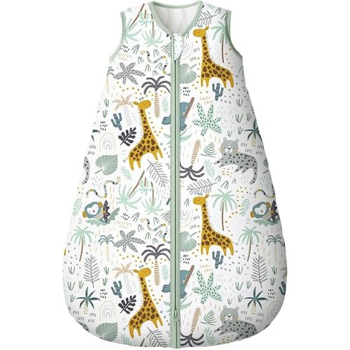 Yoofoss Baby Sleep Sack 6-12 Months, TOG 2.5 Baby Wearable Blanket with 2-Way Zipper, 100% Cotton Fabric Winter Newborn Sleeping Sack, Warm Soft Comfy(Medium)