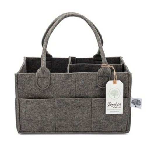 Parker Baby Co. Felt Diaper Caddy Regular - Dark Gray