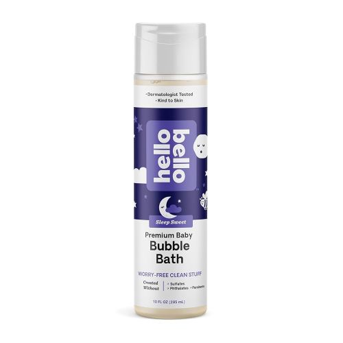 Hello Bello Nighttime Bubble Bath, Gentle Hypoallergenic Formula for Babies and Kids, Vegan and Cruelty-Free, Sleep Sweet Scented, 10 fl oz