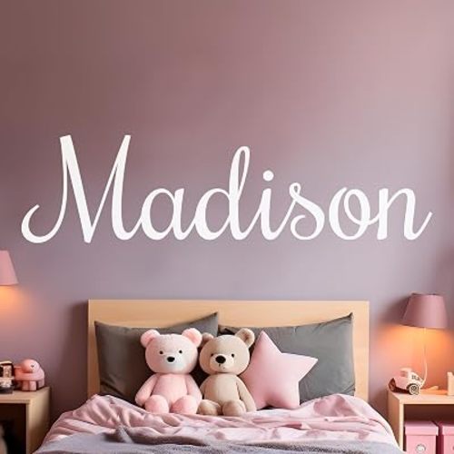 Multiple Font Custom Name Nursery Wall Decal - Mural Wall Decal Sticker for Home Children's Bedroom, Car and Laptop (OP004)