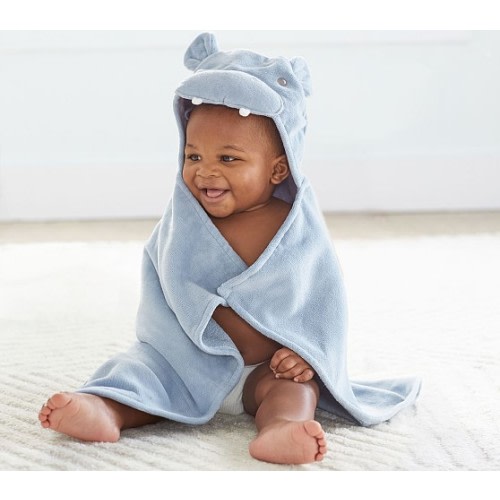 Hippo Baby Hooded Towel | Pottery Barn Kids