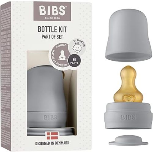 BIBS Bottle Kit - Part of Set. Mix and Match with BIBS Glass Bottles in Different Sizes, Bottle Kit Color - Part of Set, Cloud