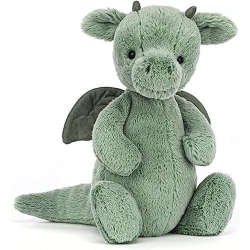 Jellycat Bashful Dragon Stuffed Animal, Medium 12 inches - Mythical Plush Toy - Classic Children's Gift