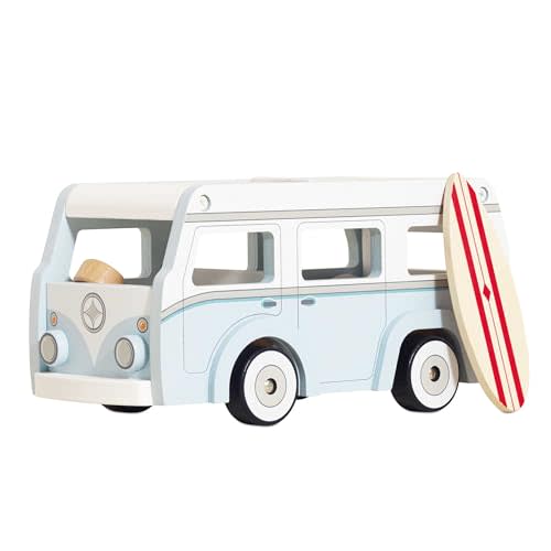 Le Toy Van - Wooden Holiday Campervan with Detachable Surfboard | Suitable for 3 Year Old +