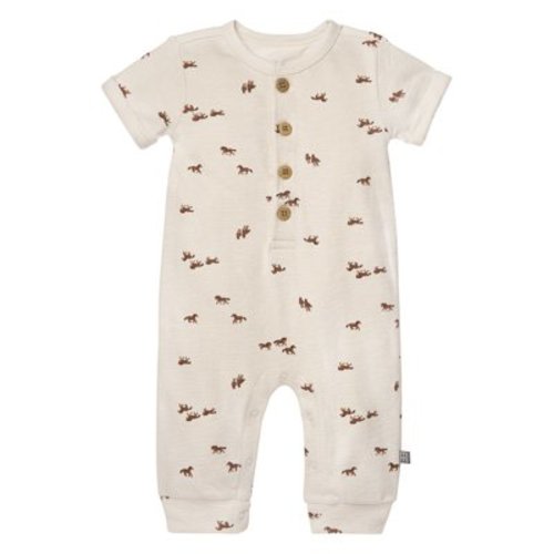 Modern Moments by Gerber Gender Neutral Short Sleeve Henley Romper, Sizes 0/3 Months - 24 Months
