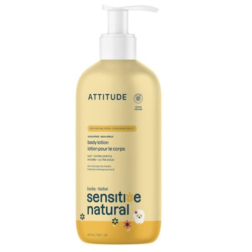 ATTITUDE Body Lotion for Baby, Unscented, 16 Fl Oz