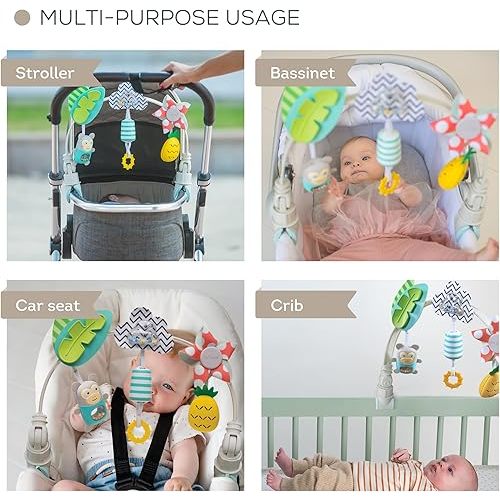 Taf Toys ‘Tropical Orchestra Arch’ | Ideal for Infant & Toddlers, Fits Stroller & Pram, Activity Arch with Fascinating Toys, Stimulates Baby’s Senses and Motor Skills Development, Easier Outdoors