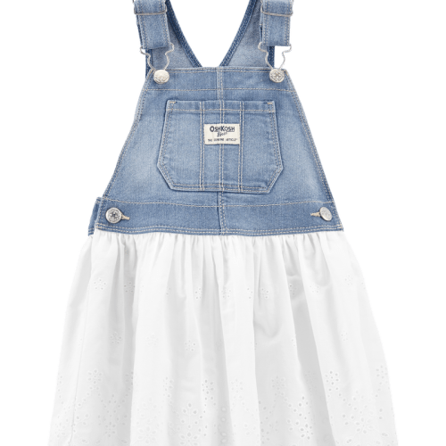 Blue/White Baby Denim Eyelet Jumper Dress | Carter’s Oshkosh Canada