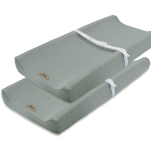 Super Soft and Stretchy Changing Pad Cover 2pk by BlueSnail (Heather Grey) - heather grey - 16x32 Inch (Pack of 2)
