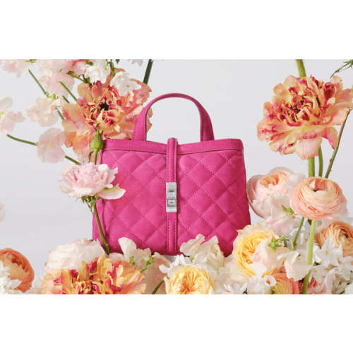 Deluxe Large Metro Quilted Tote Bag in Black/Navy Color Block | MZ Wallace