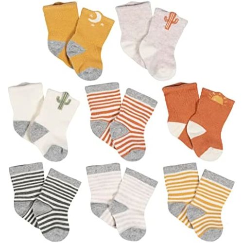 Gerber Unisex Baby 8-Pair Wiggle-Proof Sock