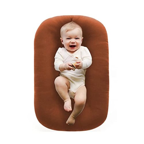 Baby Lounger Pillow for Newborn,Loevin Cosleeping Baby Nest Pillow for Baby in Bed,Newborn Lounger for Boys & Girls 0-12 Months-Coffee