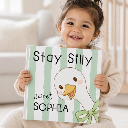 Personalized Baby Book Silly Goose Story Custom Name Toddler Gift Baby Shower Birthday Keepsake Nursery Bedtime Book