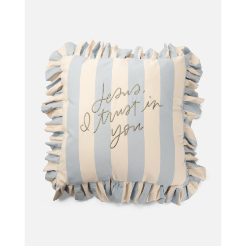 Jesus, I Trust in You Striped Pillow – Be A Heart