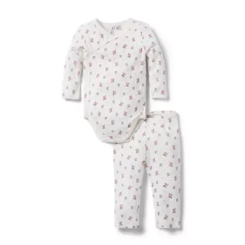 Baby Floral Wrap Matching Set
