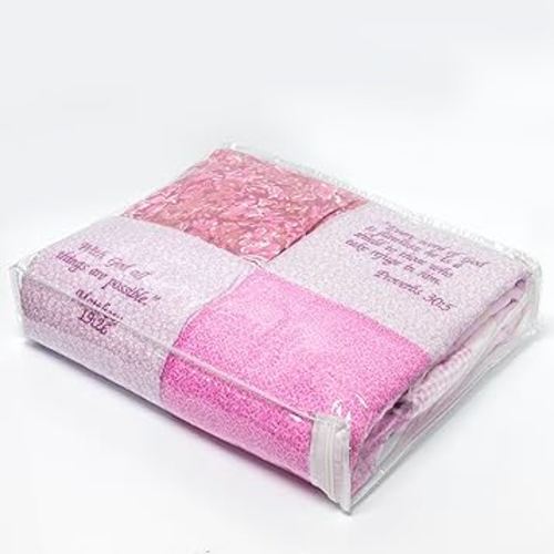 ® Embroidered Scripture Baby Quilt, Pink