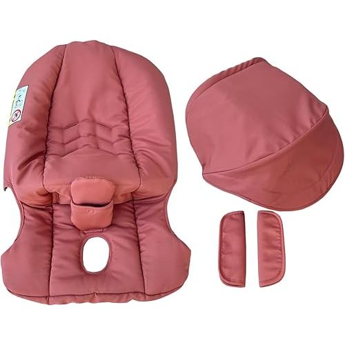 Stroller Replacement Canopy & Seat Cushion Set for Doona + Car Seat Stroller - Waterproof Sunshade, Thickened Comfort Pad, Shoulder Pads | Stroller Accessories Changing Kit(Sunset Red Set)