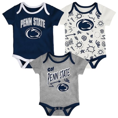 Penn State Nittany Lions Outerstuff Newborn & Infant Three-Pack All Day Play Bodysuit Set