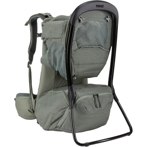 Thule Sapling Child Carrier Backpack - Machine Washable Seat - Self-Standing Frame - Adjustable padded straps for parents - Ergonomic seat with under-leg support for child - UPF 50 Sunshade