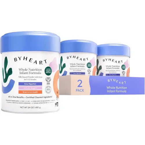 ByHeart Infant Formula Powder for Infants 0-12 Months, Made With Organic Whole Milk, Clean Label Project Certified, Closest-to-Breast Milk Baby Formula Patented Protein Blend, 24 Ounce (Pack of 2)
