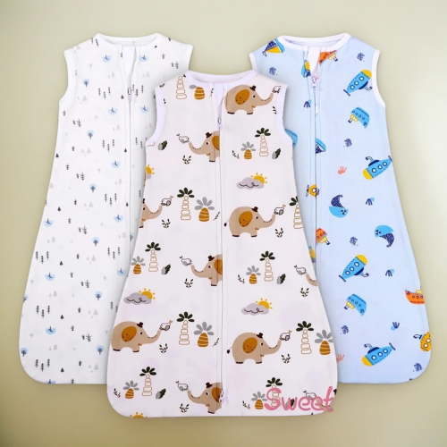 Sweet Baba 3 Pack Baby Boy Sleeping Bag Sack 0-6 Months - Lightweight 100% Cotton 2-Way Zipper TOG 0.5 Infant Wearable Blanket, Newborn Essentials Toddler Sleep Clothes