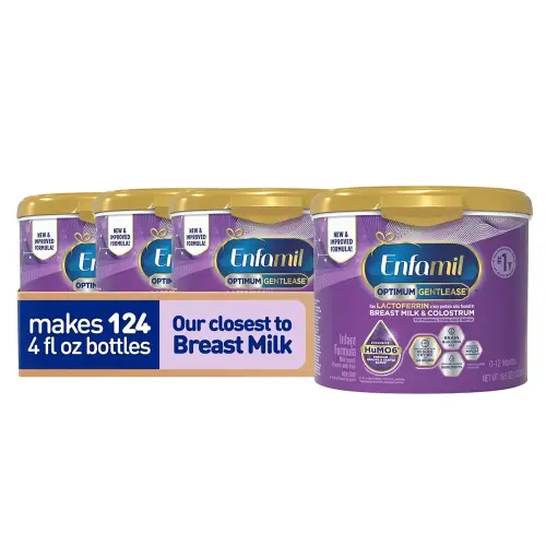 Enfamil Enspire Gentlease Infant Formula with Immune-Supporting Lactoferrin,Brain Building DHA, 5 Nutrient Benefits in 1 Formula, Eases Gas, Fussiness, Spit-up, Crying, Reusable Tub, 20 Oz, Pack of 4