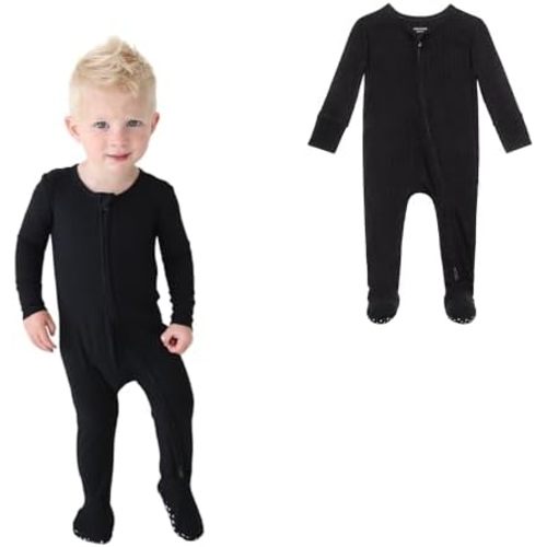 Posh Peanut Baby Boy Footie Pajamas - Soft Viscose Made from Bamboo 2 Way Zipper Sleepers & Onesies