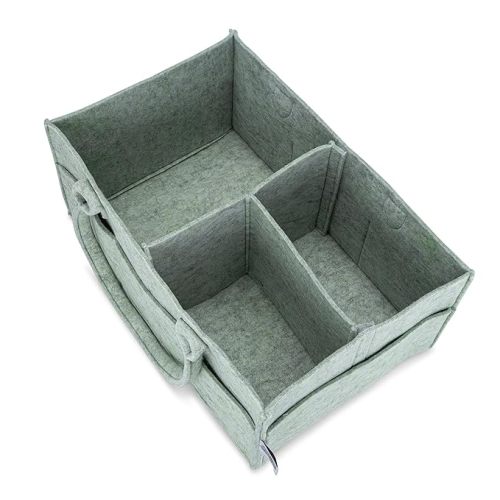 Parker Baby Diaper Caddy | Soft & Durable Nursery Storage Bin & Car Organizer for Diapers, Baby Wipes and Lotion | Felt Diaper Caddy Organizer for Changing Table | Baby Shower Gift for New Moms