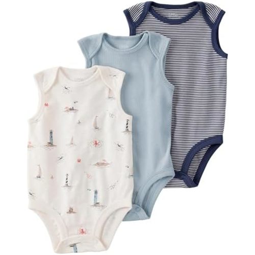 little planet by carter's unisex-baby 3-pack Short Sleeve Bodysuits Made With Organic Cotton