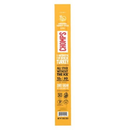 (8 pack) Chomps Antibiotic Free Original Turkey Jerky Meat Stick, 12g of Protein