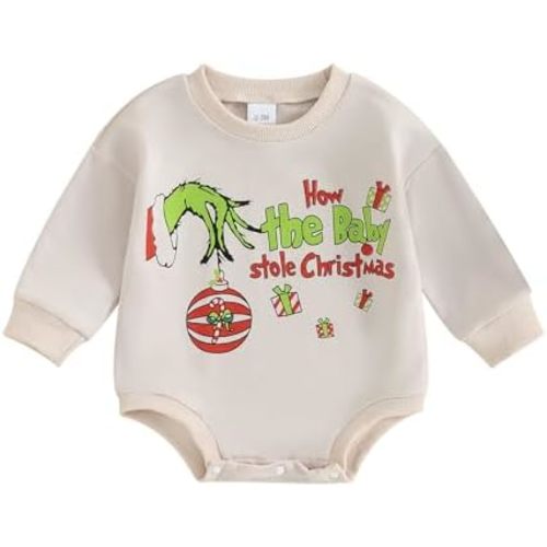 Gender Neutral Newborn Baby Boy Girl Christmas Outfit Xmas Bubble Romper Onesie Toddler Infant Fall Winter Clothes