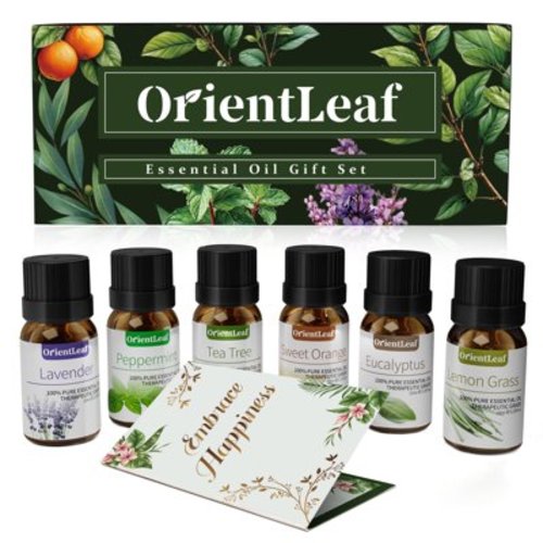 OrientLeaf 100% Pure Essential Oils Set, Aromatherapy Blended Scents Variety Essential Oils Gift Set for Diffusers, Massage, Sleep, Perfect Mother's Day Gifts for her