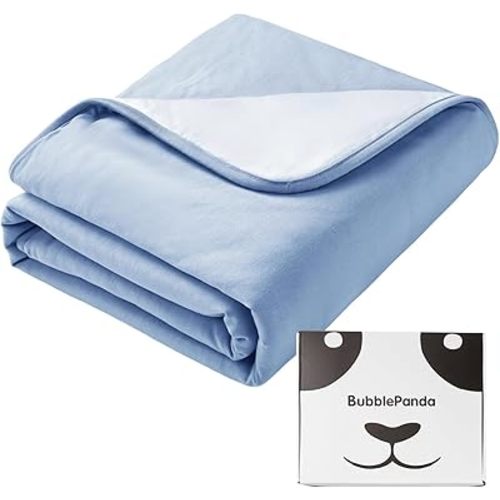 BubblePanda Rayon Made from Bamboo Baby Blanket for Boys Girls Neutral Soft Crib Blanket Toddler Quilt Comforter Newborn Nursery 30 x 40 Inch Blue
