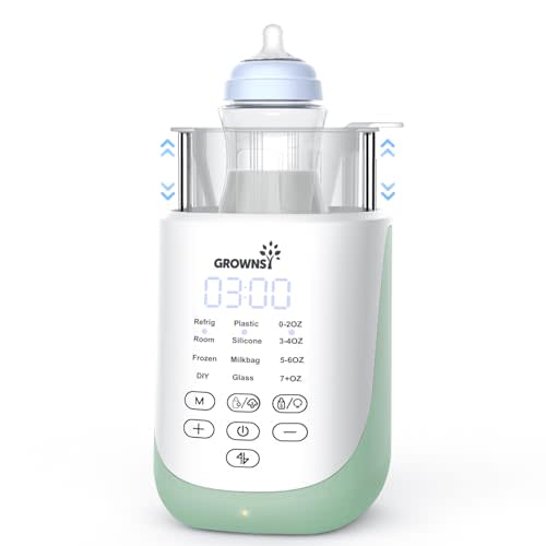 GROWNSY Bottle Warmer, 10-in-1 Fast Baby Bottle Warmer with Night Light, Retain Nutrients Milk Warmer for Breastmilk&Formula, Innovative Auto-Lift Feature, Smart Accurate Control, Memory Function