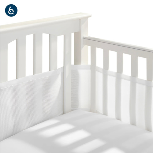 HALO Breathable Mesh Crib Liner for Full Sized Crib in White
